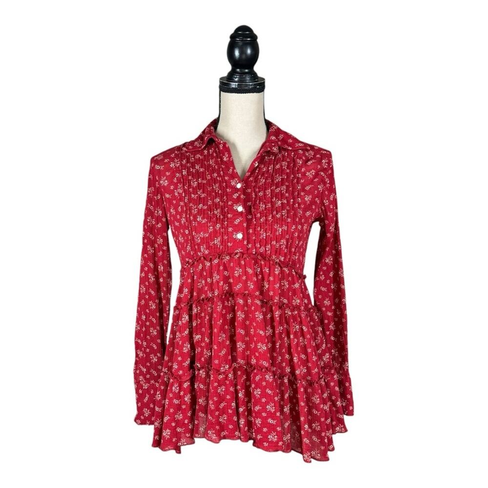 Ralph Lauren Denim & Supply Floral Tiered Prairie Tunic Shirt - Picture 2 of 5